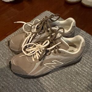 New Balance Taupe and White Athletic Shoes